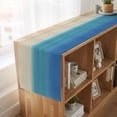 thumbnail image 6 of Table Runners 72 Inches Long Dress Scarves, Blue Teal Beige Ombre Farmhouse Kitchen/Dining Table Runner, Coffee Tablerunners, Modern Abstract Art Abstract 16x72 Inch, 6 of 9