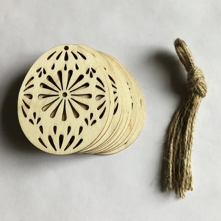 

Virmaxy Discount Easter Wooden Easter DIY Wooden Blocks With Twines Rope 10 Small Pendants In A Pack