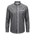 thumbnail image 4 of JAJAHO Boys Button Down Shirt Long Sleeve Stand Collar Regular Fit Dress Shirts School Uniform Formal Wear For Kids 2-14Y Soft Tops, 4 of 4