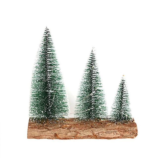 Mini LED Christmas Tree Set with Snow Dust, 3 Sizes Bottle Brush Cedar Trees for Tabletop Decor, Battery-Operated Holiday Centerpiece Gift