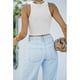 thumbnail image 4 of Camisa sin mangas con cuello redondo, camisetas sin mangas de color puro para mujer, camisetas sin mangas elegantes, camisetas sin mangas de alta capacidad, 4 of 6