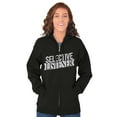 thumbnail image 4 of Sarcastic Attitude Selective Listener Unisex Fleece Graphic Zip Up Hoodie Brisco Brands 2X, 4 of 5