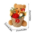 thumbnail image 3 of Taicans Knitted Flower Teddy Bear Bouquet Gift,6.7in Handmade Valentine's Birthday Gift for Girlfriend,Home Decor for Lover's Anniversary, 3 of 6