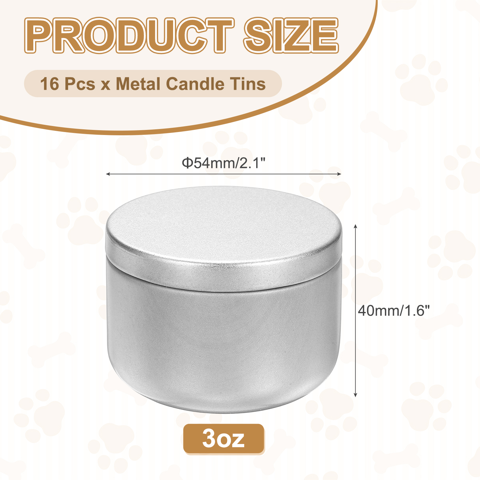 3oz Candle Tins, 16pcs Metal Candle Tins Jars with Lids Round Empty Tin Can Containers Bulk for Storage Tea and Making DIY Arts Crafts Christmas Gifts, Silver