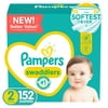 Pampers Swaddlers Diapers, Soft and Absorbent, Size 2, 152 Count