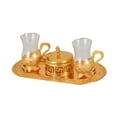 thumbnail image 1 of 2 Piezas Juego de Jarra para Bebidas Set Turco de Café con Tazas Tarro Ornamental Redondo Decorativo Bandeja de Lujo Grabada para Mesas Hecho de, 1 of 9