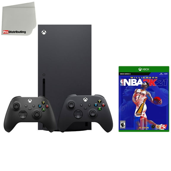 Microsoft Xbox Series X 1TB Video Game Console with Extra Wireless Controller - Carbon Black - NBA 2K21 and Microfiber Cleaning Cloth