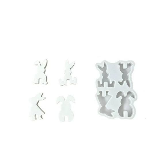 Bunny Cake Decorations,Four Rabbits Gypsum Ornament Home Decoration Cake Baking