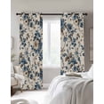 thumbnail image 3 of Blue Spring Floral Blackout Curtains 63 Inches Long for Bedroom, Vintage Botanical Farmhouse Thermal Insulated Room Darkening Black Out Window Curtain Panels Grommet Drapes for Living Room, 3 of 8