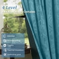 thumbnail image 2 of Lapalife Blackout Velvet Curtains, Scroll Floral Pattern Rod Pocket Thermal Insulated Velvet Curtain Drapes for Living Room, 2 Panels, 52"x 96", Sky Blue, 2 of 8