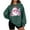 Green, variant on Women's Christmas Santa Bubble Gum Print Sweatshirt Cozy Fleece-Lined Crewneck Pullover with Pink Sunglasses Graphic, Festive Holiday Casual Top Pink