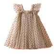 thumbnail image 1 of dmqupv Robe Décontractée Fille Robe Sans Manches en Tulle pour Tout-Petits Filles Robe de Fête de Vacances Robe de Danse Beige, Taille pour 3-4 Ans, 1 of 7
