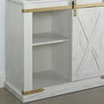 thumbnail image 4 of Antique White 1pc Sofa Table in Rustic Style w Metal & Solid Wood & Center Glide Drawers, 4 of 8