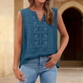 thumbnail image 4 of Women's Linen Tank Tops Pleated Cotton Linen V Neck Sleeveless Fashion Casual Vest Top V Neck Tops for Women, 4 of 6
