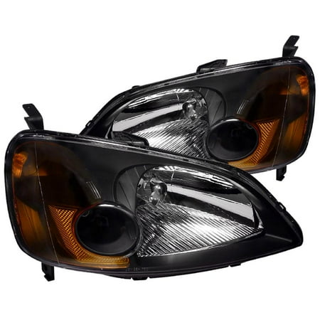 - Spec-D Tuning 2001 2002 2003 Honda Civic Ex Lx Jdm Black Headlights 01 02 03 (Left + Right)
