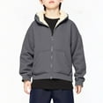 thumbnail image 6 of Atogsazn Children's Girls Fleece Lined Hoodies Kids Zip Up Long Sleeve Sherpa Jacket with Pocket Clothes Tops Dark Gray 9-10 Years Fashion, 6 of 8