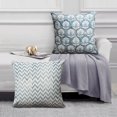 thumbnail image 7 of 18 x 18 Square Cotton Accent Throw Pillow, Floral and Chevron Patterns, Set of 2, White, Blue- Saltoro Sherpi, 7 of 7