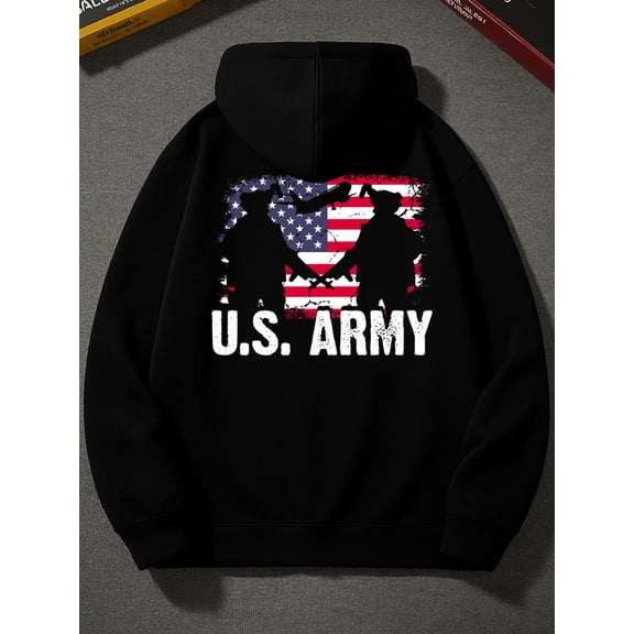 U.S. Army Hoodie hoodies & sweatshirt Veteran men's hooded sweatshirt black High-Quality Fabric for Casual & Athletic Wear, Hoodie, Everyday Comfort fist graphic Vintage Unisex hoodie