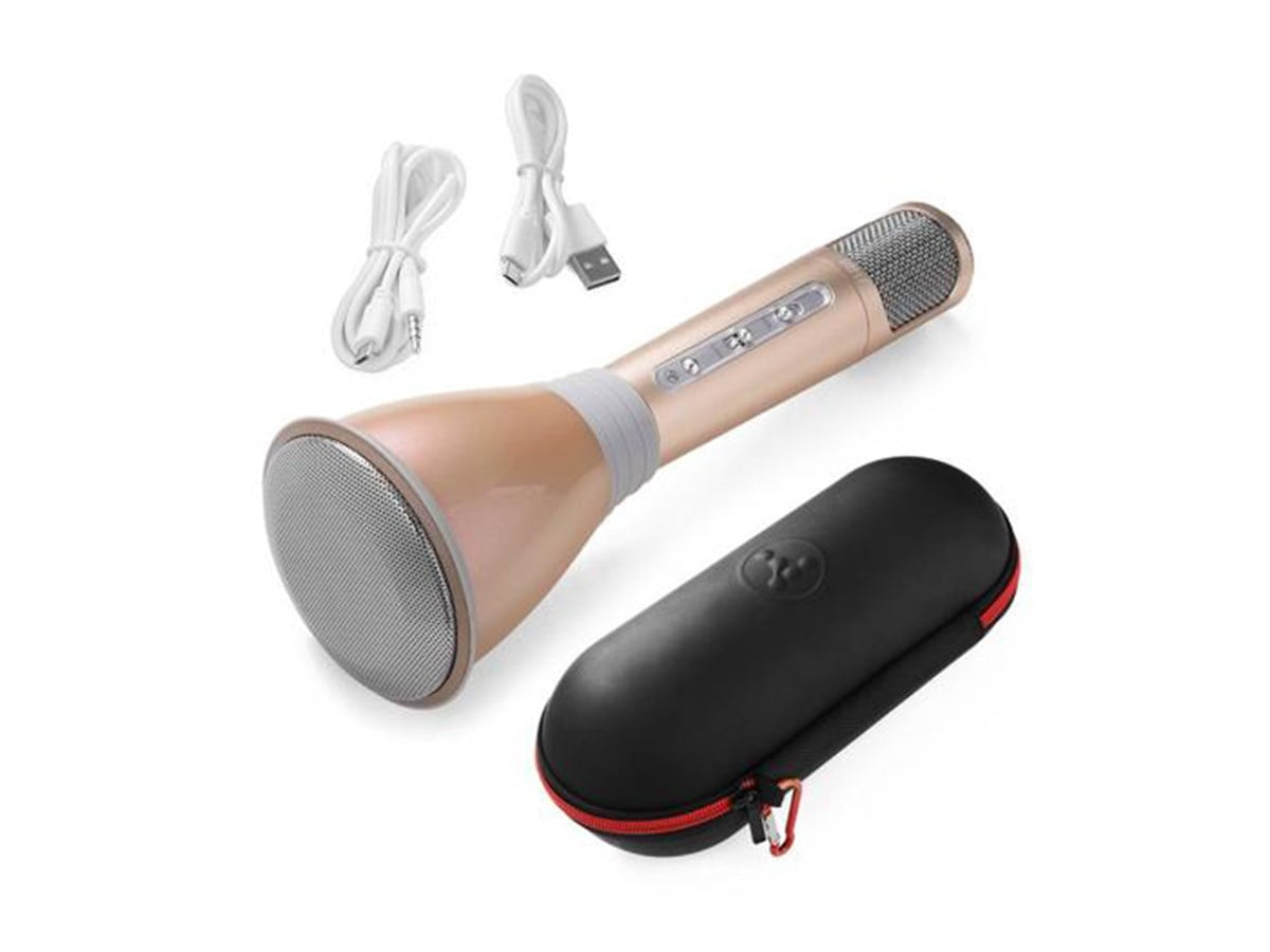 K068 KTV Karaoke Wireless Microphone with Mini Bluetooth Mic & Speaker Gold - Walmart.com