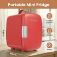 thumbnail image 5 of edx 4L Mini Fridge, Compact Refrigerator & Small Cosmetics Cooler for Skincare, Food, Drinks, Red, 5 of 7