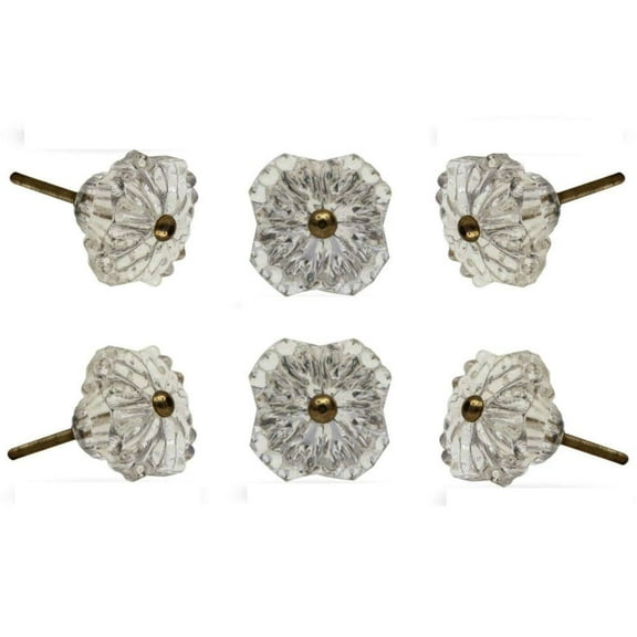 Set of Six Hobery Clear Glass Cabinet Knobs by Trinca Ferro