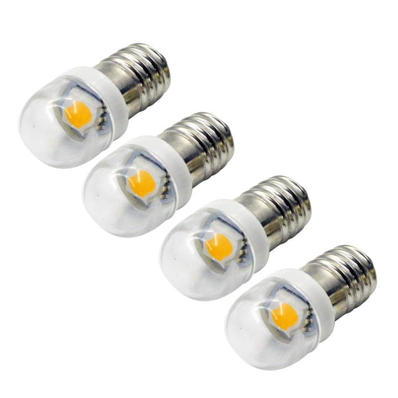 Ruiandsion 4pcs E10 LED Bulb 6V 0.6W 5050 1SMD White 6000K LED Replacement Bulb Upgrade for Lamps Flashlights Torch Light,Negative Earth