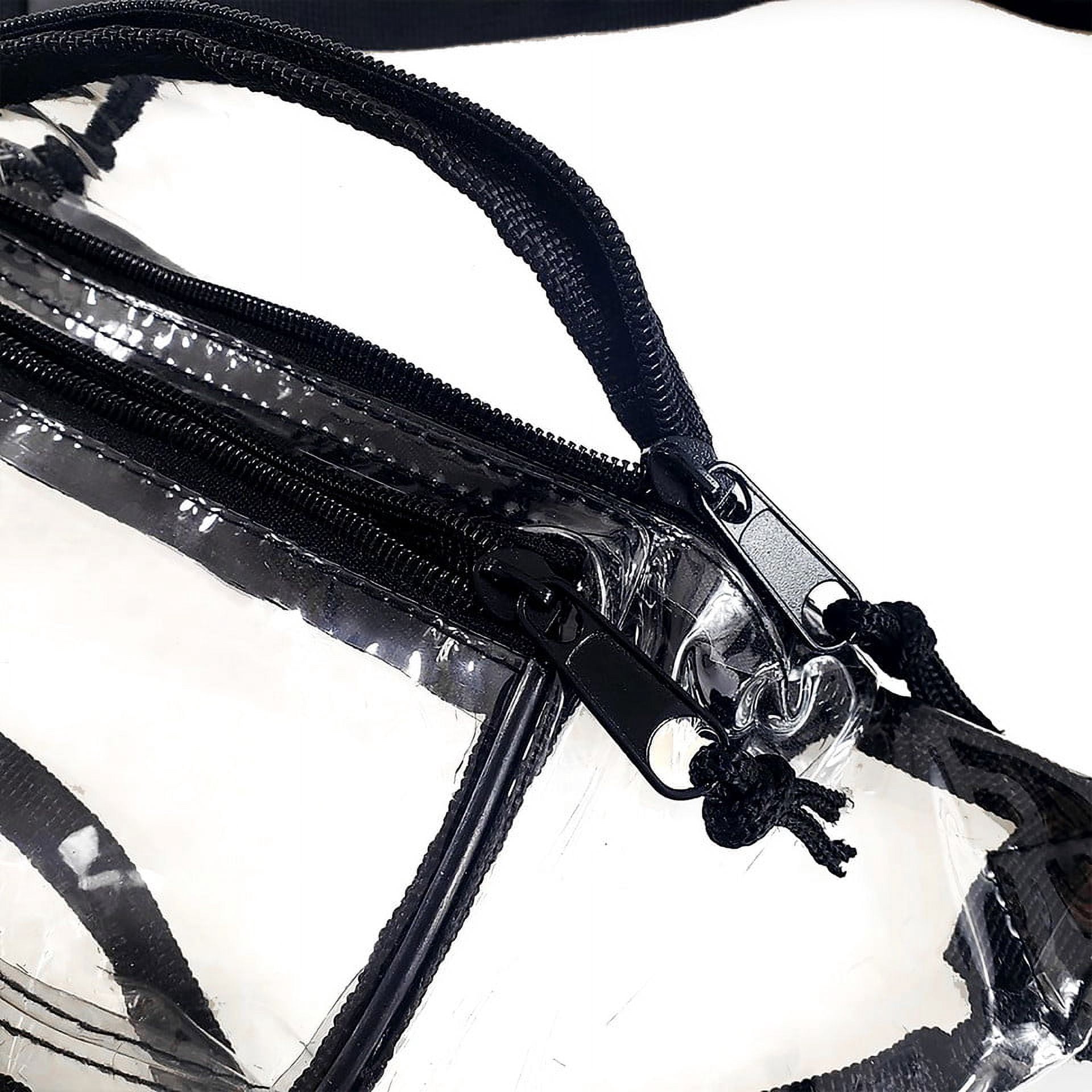 K-Cliffs Clear Anti-Theft 3-Zipper PVC Fanny Pack with Black Trim for Music Festivals & Raves Unisex All Ages