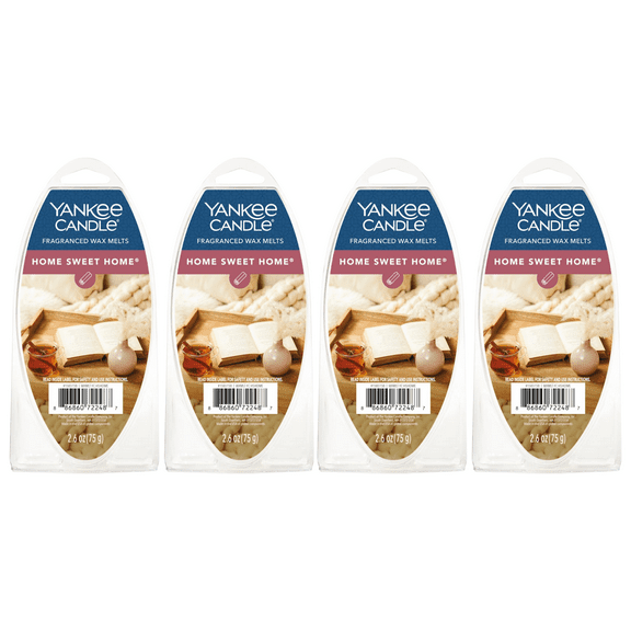Yankee Candle Home Sweet Home Fragranced Wax Melts, 6 Wax Spheres per Package, Pack of 4 (24 Cubes Total)