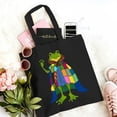 thumbnail image 4 of COMIO Whimsical Frog Character Tote Bag 2 Pcs Canvas Tote Bags Cute Aesthetic Tote Bags with Zipper, 4 of 7