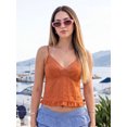 thumbnail image 6 of LMLYSoH Women Camisoles Embroidered Trim V-Neck Spaghetti Strap Babydoll Tank Tops Summer Fashion Sleeveless Vests Streetwear, 6 of 9