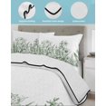 thumbnail image 4 of Wildflower Leaf Full Size Down Alternative Comforter, Lightweight Comforter Quilt Bedding Set with Pillow Shams Green Floral Botanical White Watercolor All Seasons Bed Comforter Duvet Insert 78"x90", 4 of 7