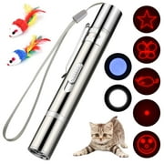 New Cat Tease Light Funny Cat Tease Toy USB Rechargeable Laser Pattern Funny Cat Stick With 2 Plush Mice Pet Supplies