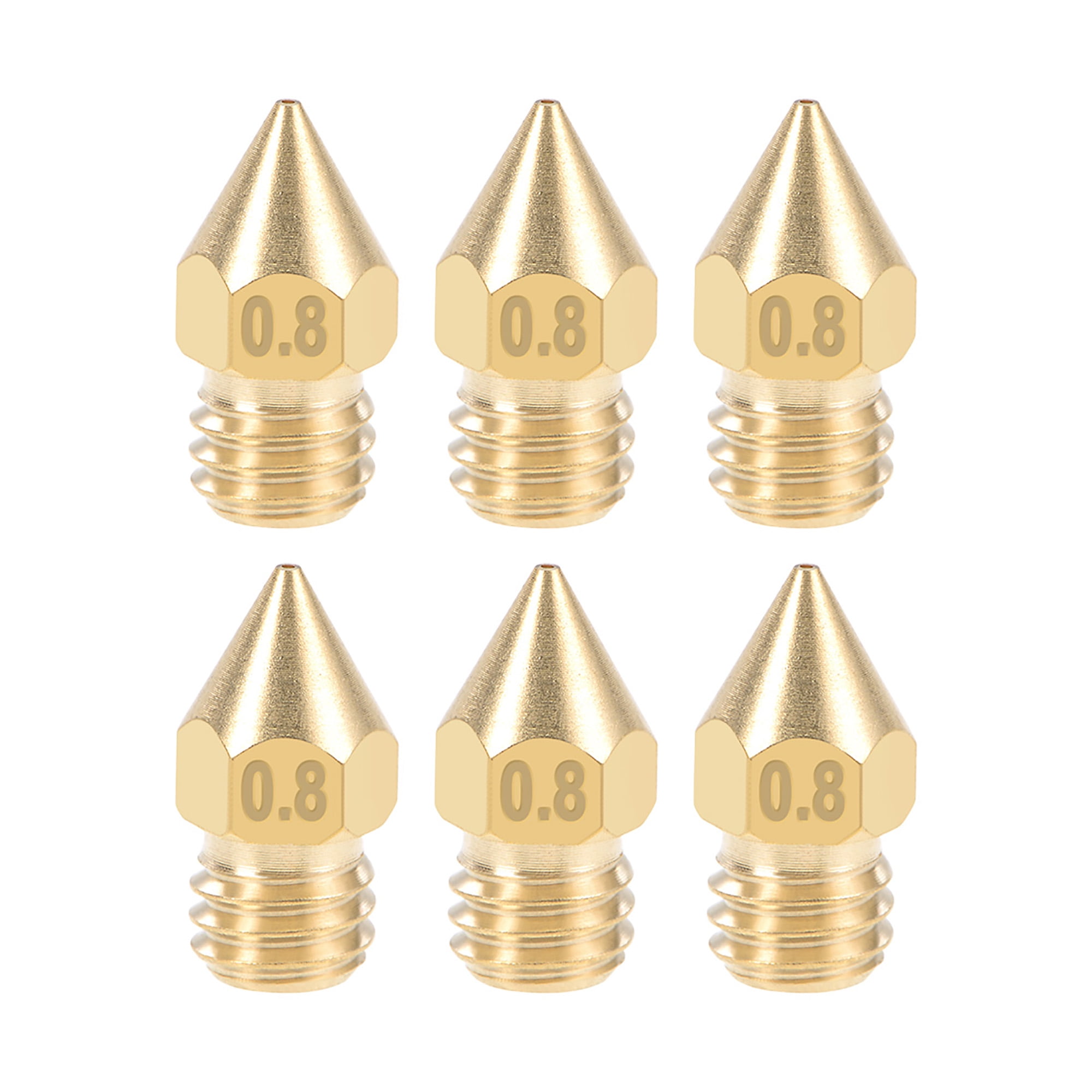 uxcell 0.2mm 3D Printer Nozzle Head M6 Thread Replacement for MK8 1.75mm Extruder Print Stainless Steel 2pcs 