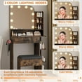 thumbnail image 4 of Wanan Vanity Set with Mirror and Lights, Small Makeup Vanity Desk with Stool, Charging Station, Vanity for Small Spaces, 4 of 8