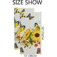 thumbnail image 3 of SKYSONIC Fingertip Hand Towels Set of 2 Pcs Sunflowers and Birds Absorbent Face Bath Towels for Bathroom Kitchen 30"x15", 3 of 6
