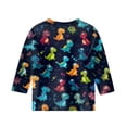 thumbnail image 4 of CCRFTGI Cute Shirts for Kids Girls Size 8 Big Sister Outfit 3/4 Sleeve Trendy Animal Print Blouses Lightweight Crew Neck Tunic Tops Navy 3-4 Years, 4 of 4