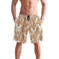 thumbnail image 4 of Dailycode Men's Quick Dry Swim Trunks Beach Shorts Casual Summer Board Shorts with Pockets, Cute Shiba Inu Dogs, 4 of 8