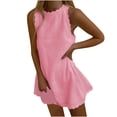 thumbnail image 1 of ICHUANYI Clearance Women's Dress Summer Dresses For Women Beach Solid Color Tshirt Dress Sleeveless Casual Loose Tank Dress(Pink, XXL) ICHUANYI WER2023081113931, 1 of 5