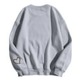 thumbnail image 4 of Ediodpoh Women's Letter Printed Round Neck Street Style Long Sleeve Pullover Sweatshirts for Women for Casual Wear Light Gray S, 4 of 5