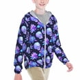 thumbnail image 2 of Pofeuu flower starry sky Skull Print Kids Active Zipper Sun Protection Jacket Boys Girls Hooded Cooling Shirt Pockets Fishing Running Outdoor-XX-Large, 2 of 7