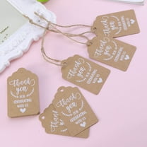 Pretyzoom 50pcs Kraft Paper Tags Light Brown Tagging for Birthday Invitation Letters