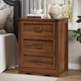 thumbnail image 7 of FANRAL Nightstand Set of 2,3 Drawer Farmhouse Nightstands,Wooden Bedside Table Set,Sturdy Storage End Tables for Bedroom Living Room,Walnut Night Stand, 7 of 7
