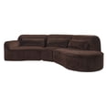 thumbnail image 3 of Christopher Knight Home 123" Modern Curved Compressed Sectional Sofa, 4 Seats Modular Couch, Brown, 3 of 10
