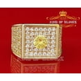 thumbnail image 2 of King Of Bling's 925 Yellow 9.50ct Cubic Zirconia Silver Square Womens Fashion Ring From Size 7, 2 of 12