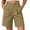 Khaki, variant on Cargo Bermuda Shorts for Women Summer Elegant Casual Elastic High Waist Wide Leg Formal Dress Work Shorts with Multi-Pockets Blue XXL