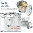 thumbnail image 2 of 52QT Stainless Steel Steamer Pot with Propane Burner - Large Steamer Pot for Outdoor Cooking, Crab, Shrimp, and Vegetables, 2 of 5