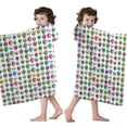 thumbnail image 4 of Colorful Skull Pattern Hooded Bath Towel，60"x35" for Ages 3 To 12 Kids, Quick Dry Lightweight Soft Microfiber Hood Beach Towel Cover Up for Kids, 4 of 7