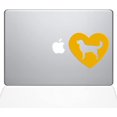 thumbnail image 1 of The Decal Guru Heart Golden Retriever MacBook Decal Vinyl Sticker - 15" MacBook Pro (2016 & Newer) - Yellow, 1 of 1