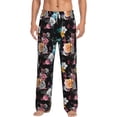 thumbnail image 2 of Lsque Hibiscus Rose Print Men's Pajama Pants, Lounge Pant - Comfortable Home Wear,Elastic Waistband, Stylish Design-X-Large, 2 of 9