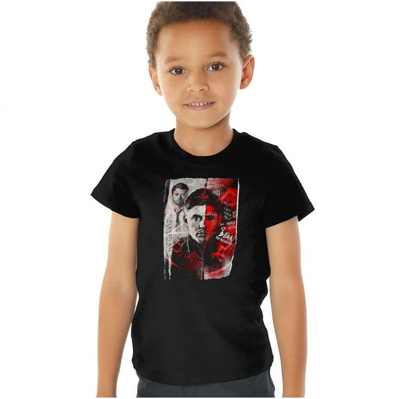 Supernatural Dean Winchester Demon Kids T Shirt (4) for Toddler Boys and Girls, Black